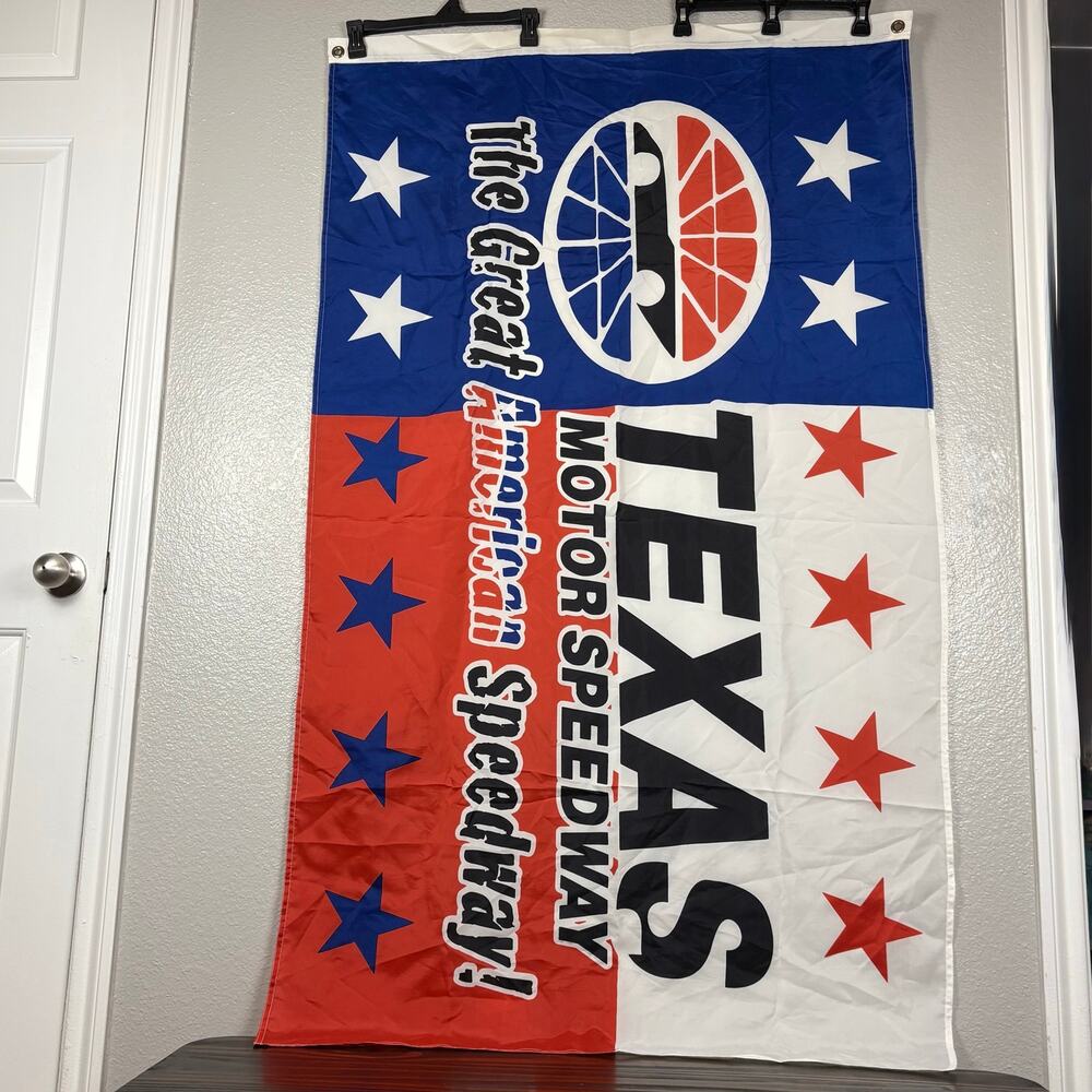 Vintage Texas Motor Great American Speedway Flag Double Sided Decor Garden House